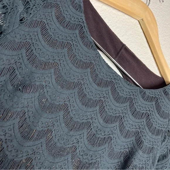 🔴 5 for $25! Free People Mini Dress Holly's Lace Bodycon Scalloped Sz‎ XS - Picture 6 of 9